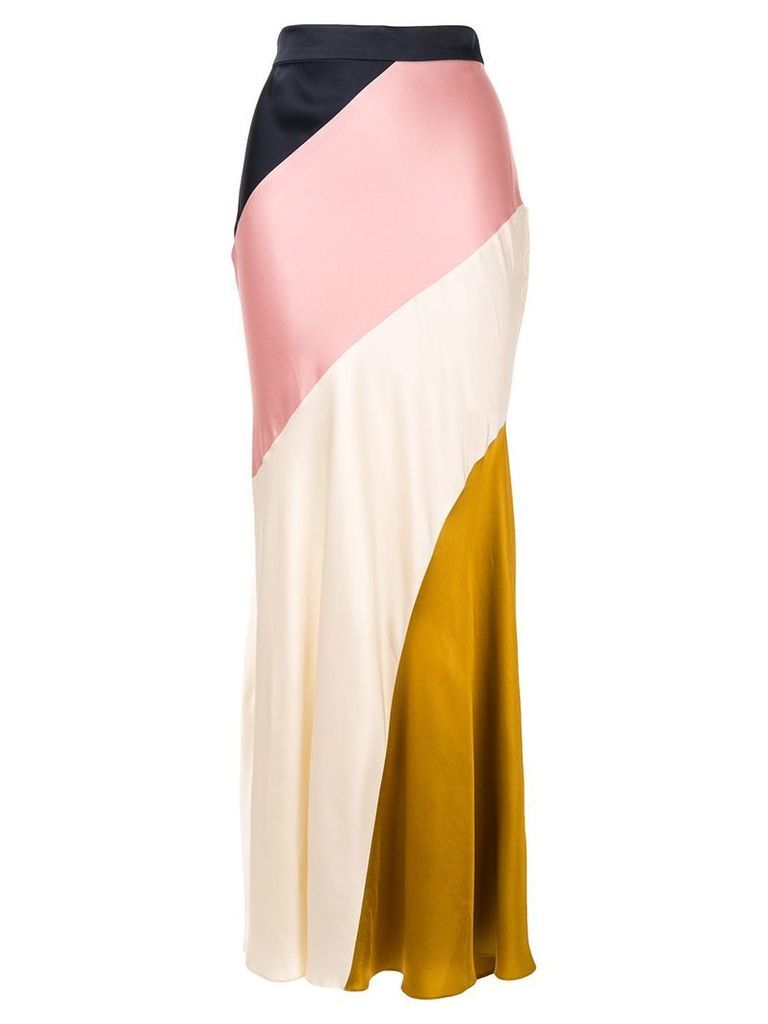 Layeur diagonal colour block skirt - GOLD