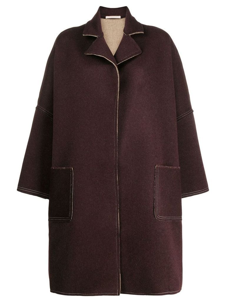 Ermanno Gallamini Abric oversized coat - Brown