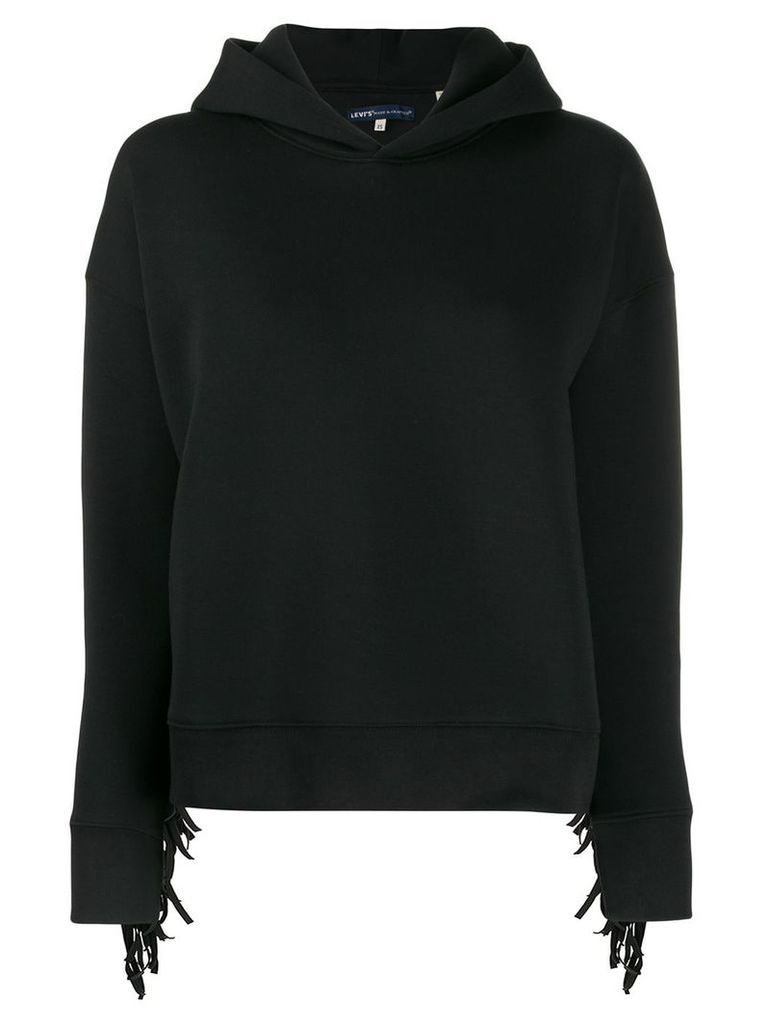 Levi's: Made & Crafted fringe detail hoodie - Black