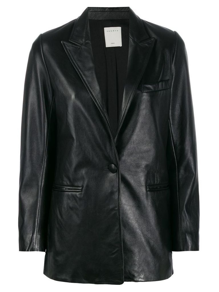 Sandro Paris single-breasted fitted blazer - Black