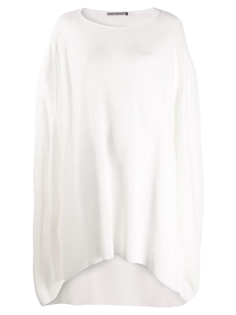 Issey Miyake sleeveless flared sweater dress - White