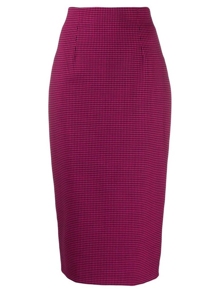 Alberto Biani houndstooth-print fitted pencil skirt - PINK