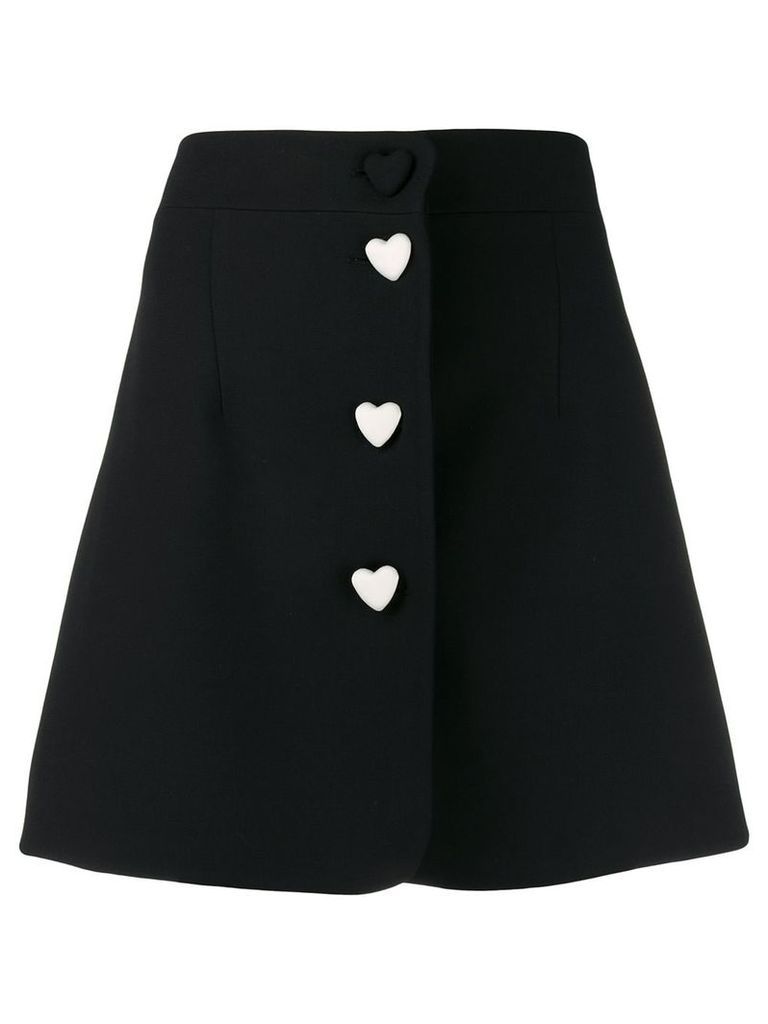 George Keburia heart button A-line skirt - Black