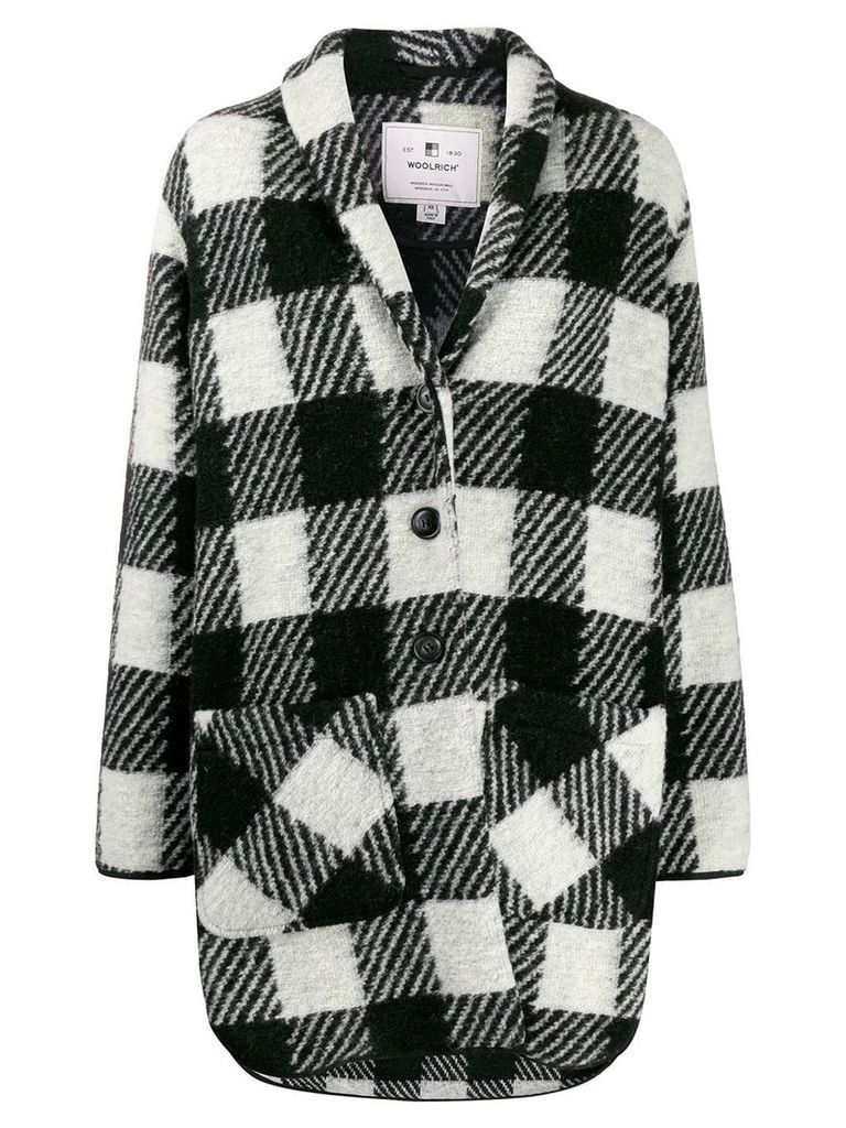 Woolrich check pattern coat - White