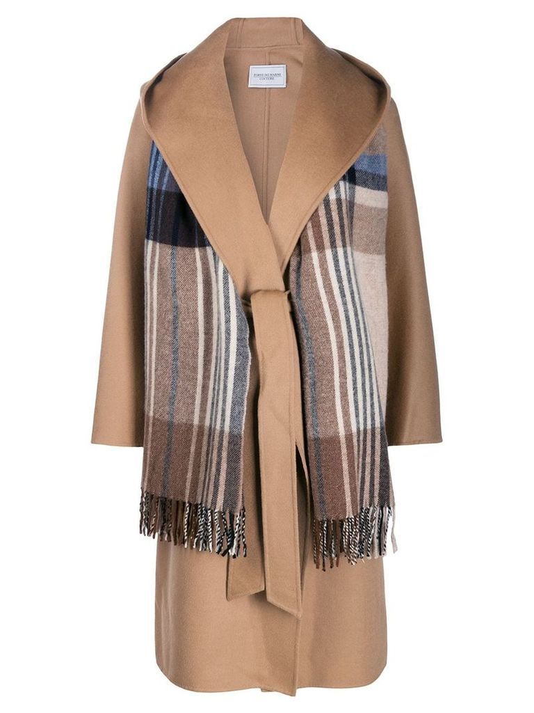 Forte Dei Marmi Couture scarf detail wide-lapel coat - NEUTRALS