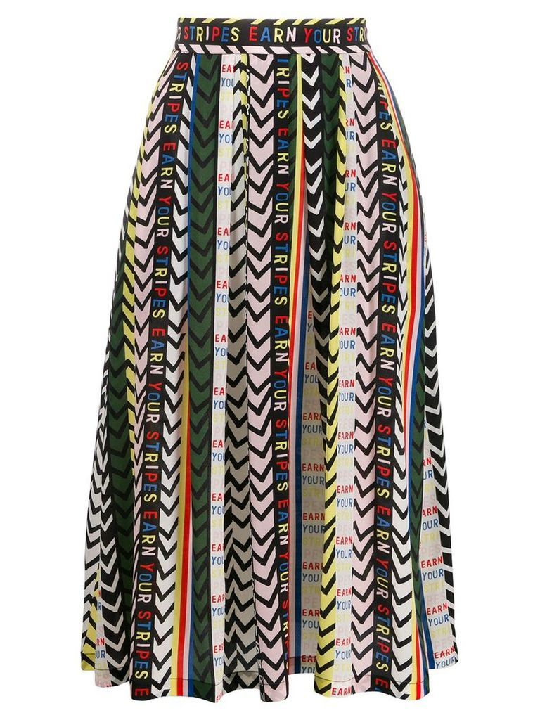 Être Cécile Earn Your Stripes Amelie silk skirt - Green