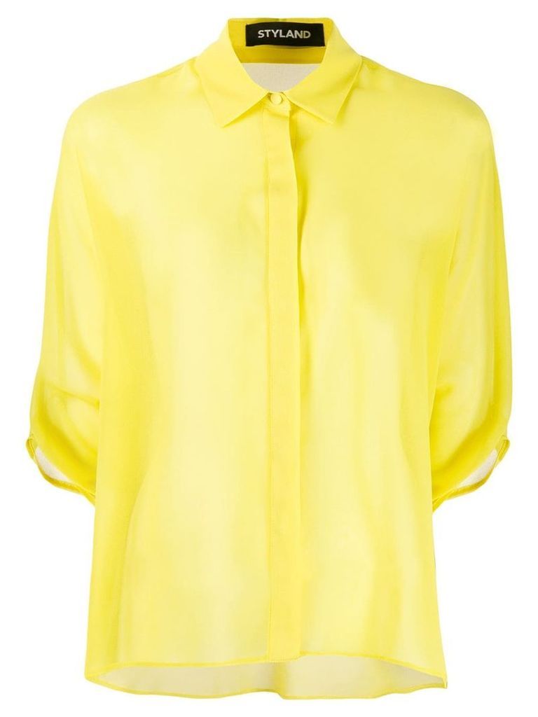 Styland short-sleeve fitted shirt - Yellow