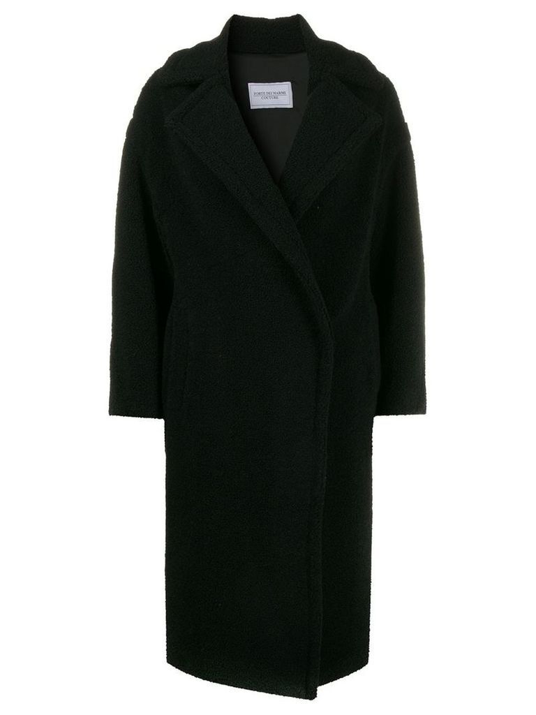 Forte Dei Marmi Couture oversized logo coat - Black