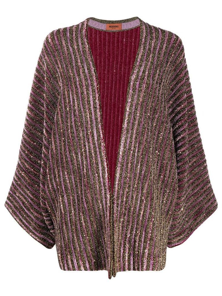 Missoni striped metallic cardi-coat - Pink