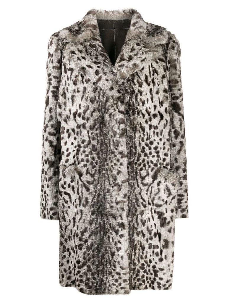 Salvatore Santoro leopard print coat - NEUTRALS