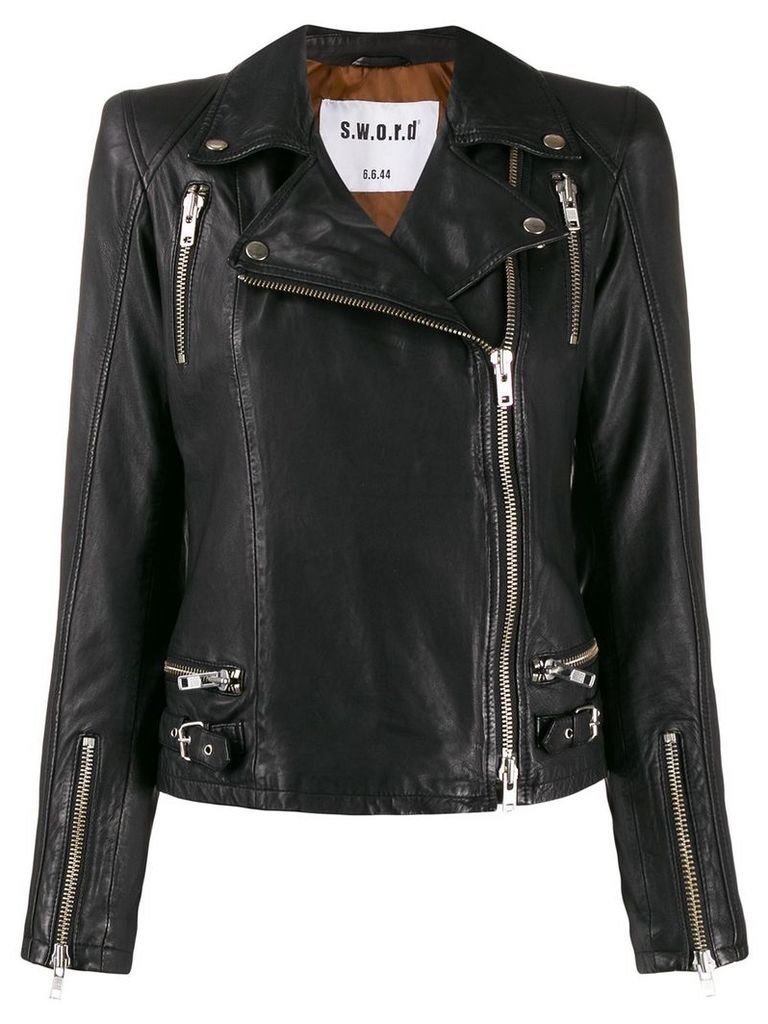 S.W.O.R.D 6.6.44 leather biker jacket - Black