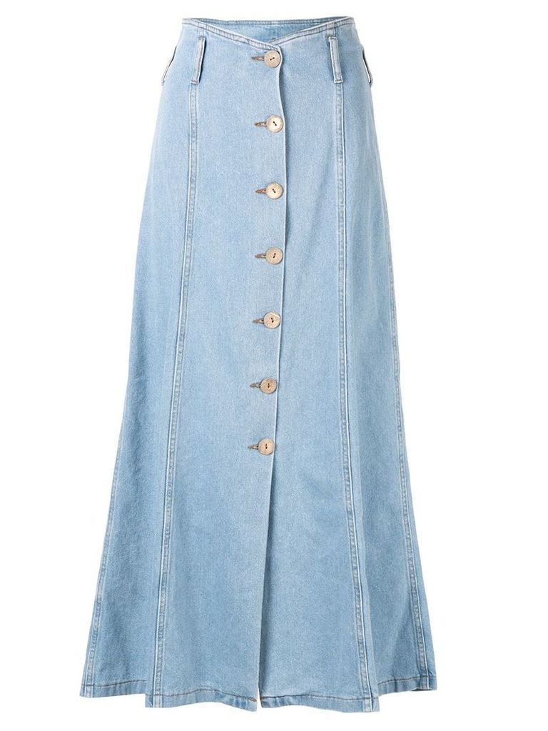 Nanushka Roja A-line denim midi-skirt - Blue