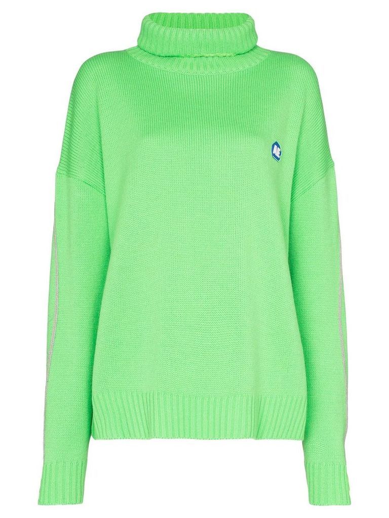 Ader Error Balaclava turtleneck knitted jumper - Green