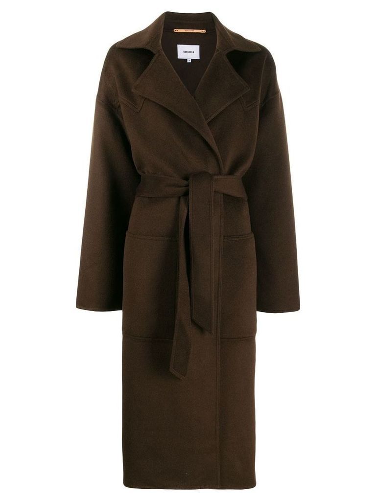 Nanushka Alamo belted coat - Brown