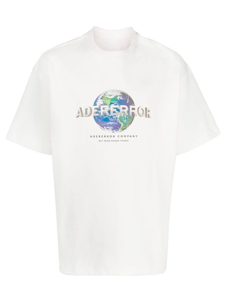 Ader Error world logo print T-shirt - White