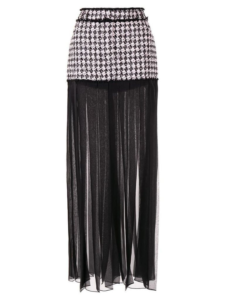 Balmain houndstooth sheer pleated skirt - PINK