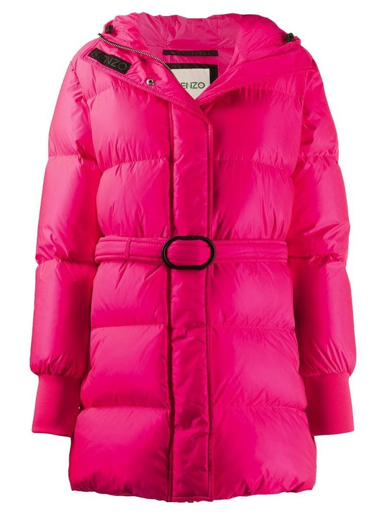 Kenzo belted puffer jacket - PINK