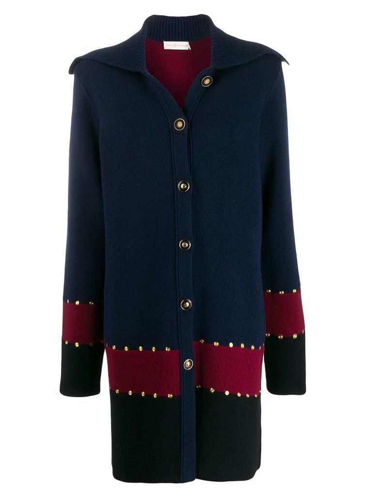 Tory Burch stud detail coat - Blue