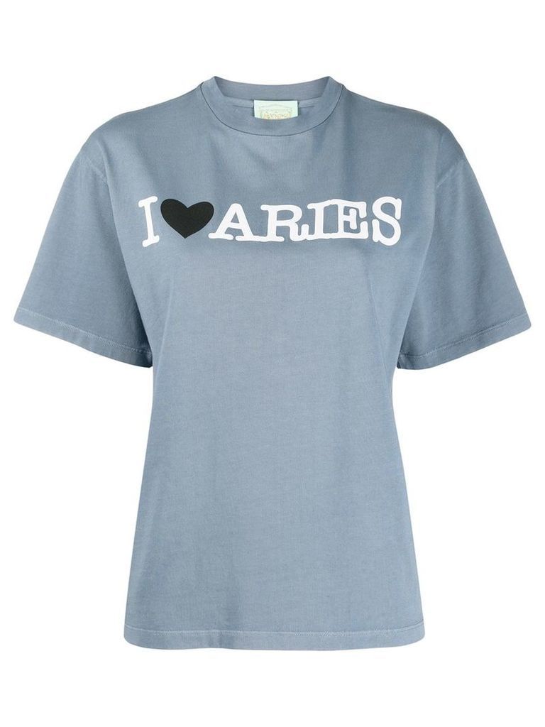 Aries logo print T-shirt - Blue