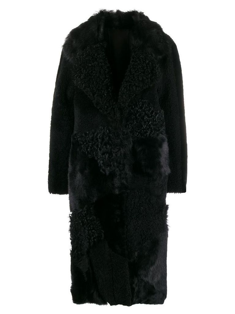 Drome shearling panel coat - Black