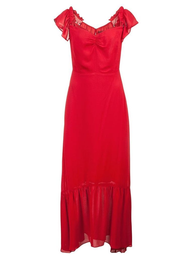 Reformation Butterfly frill trim dress - Red