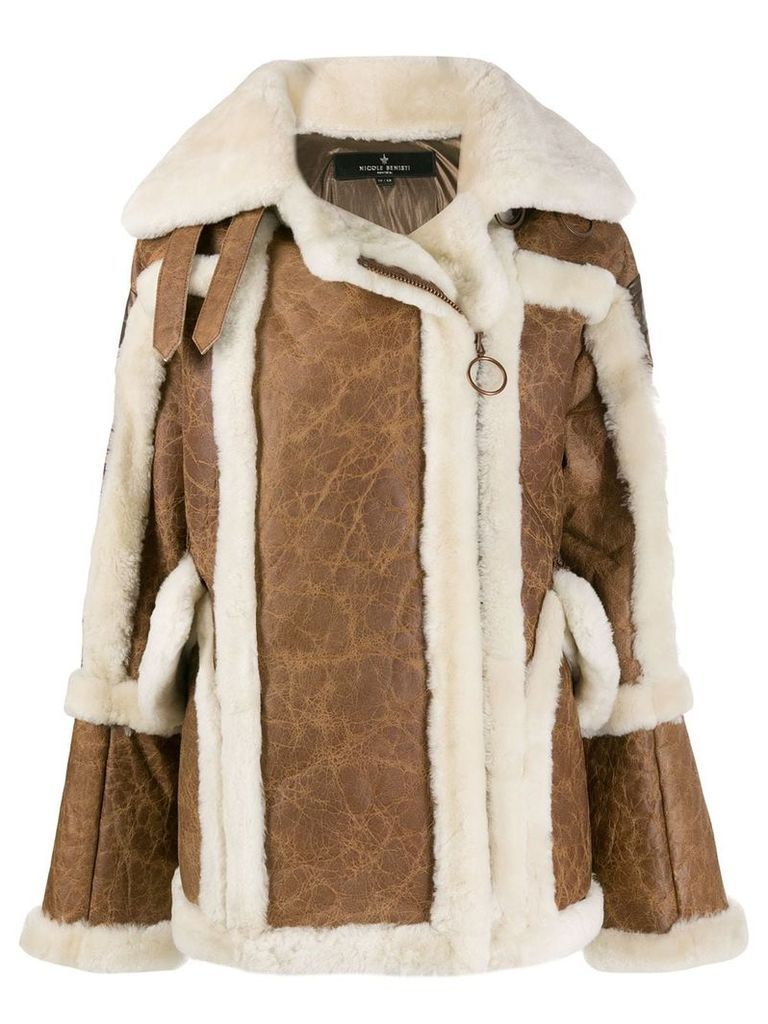 Nicole Benisti textured shearling coat - Brown