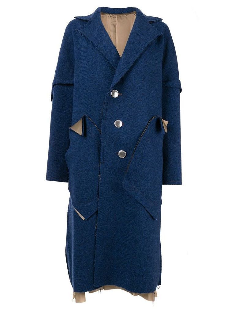 Sulvam deconstructed single-breasted coat - Blue