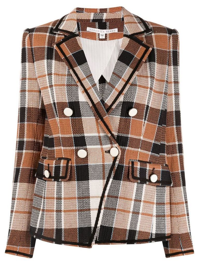 Veronica Beard check double-breasted blazer - Brown