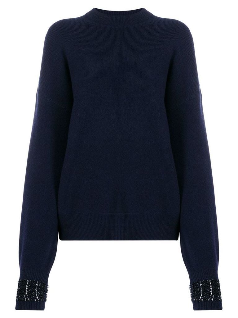 Alexander Wang embellished-cuff sweater - Blue