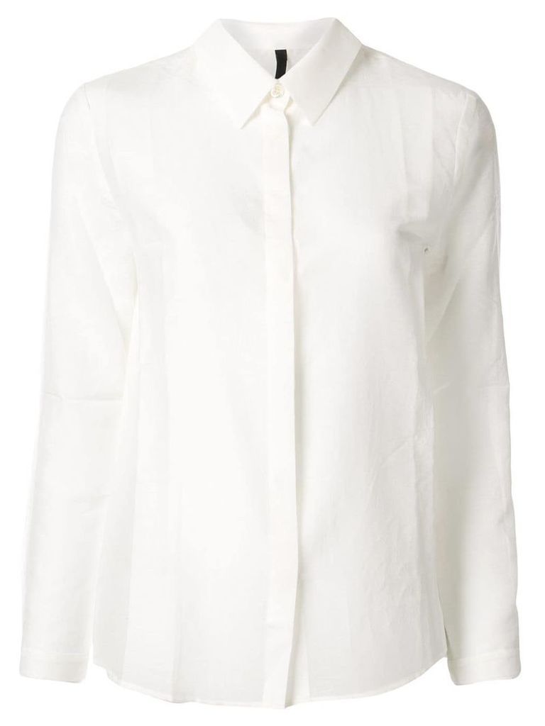 Sara Lanzi slim-fit sheer shirt - White