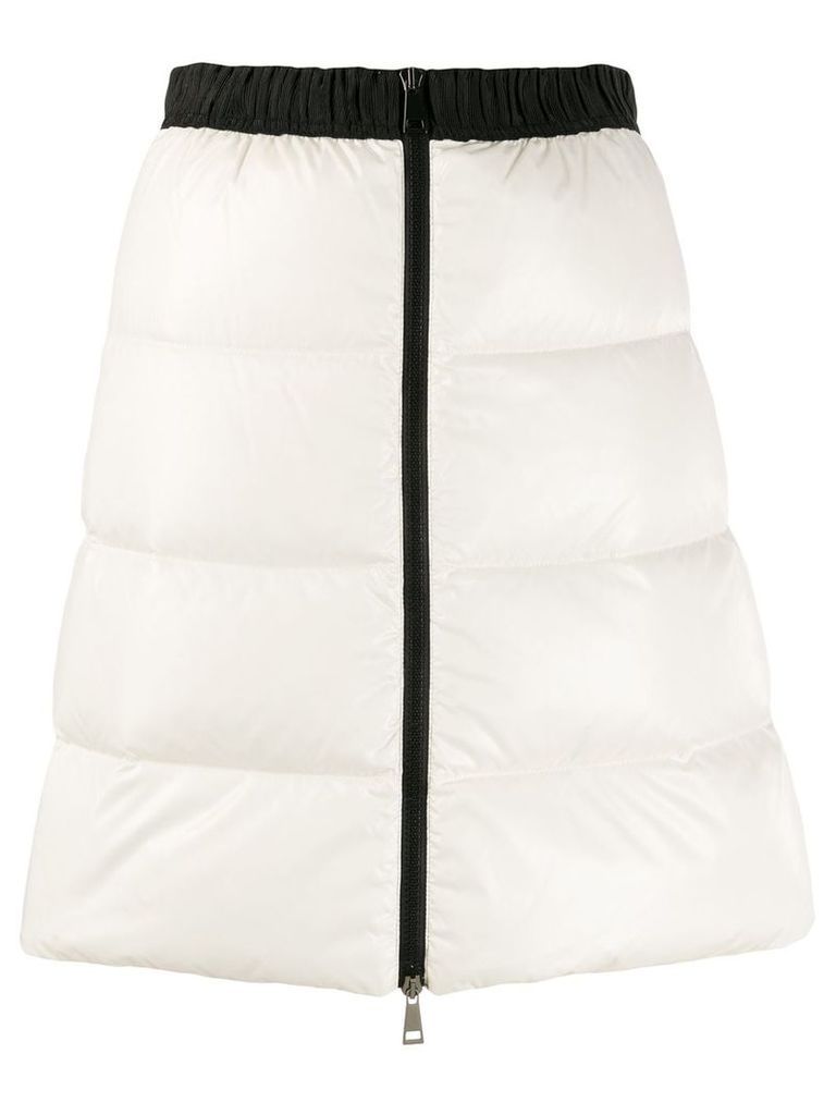 Moncler full zip quilted skirt - White