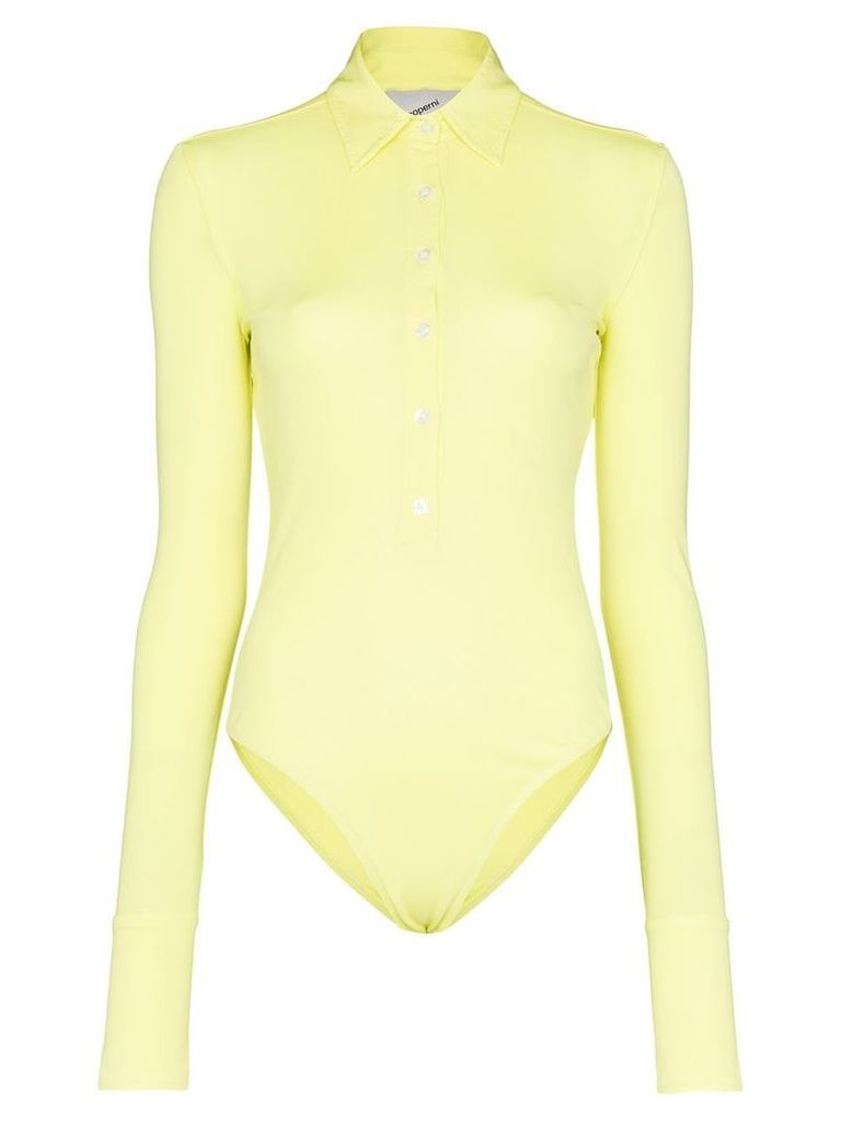 Coperni shirt style bodysuit - Yellow