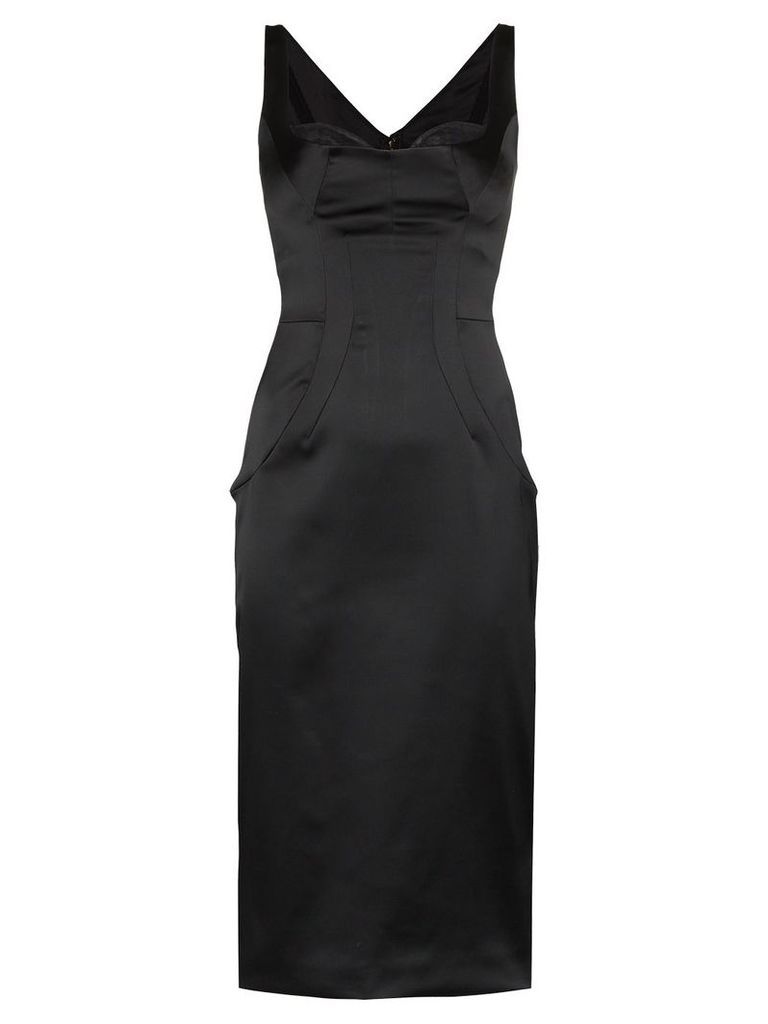 Dolce & Gabbana satin bustier style midi dress - Black