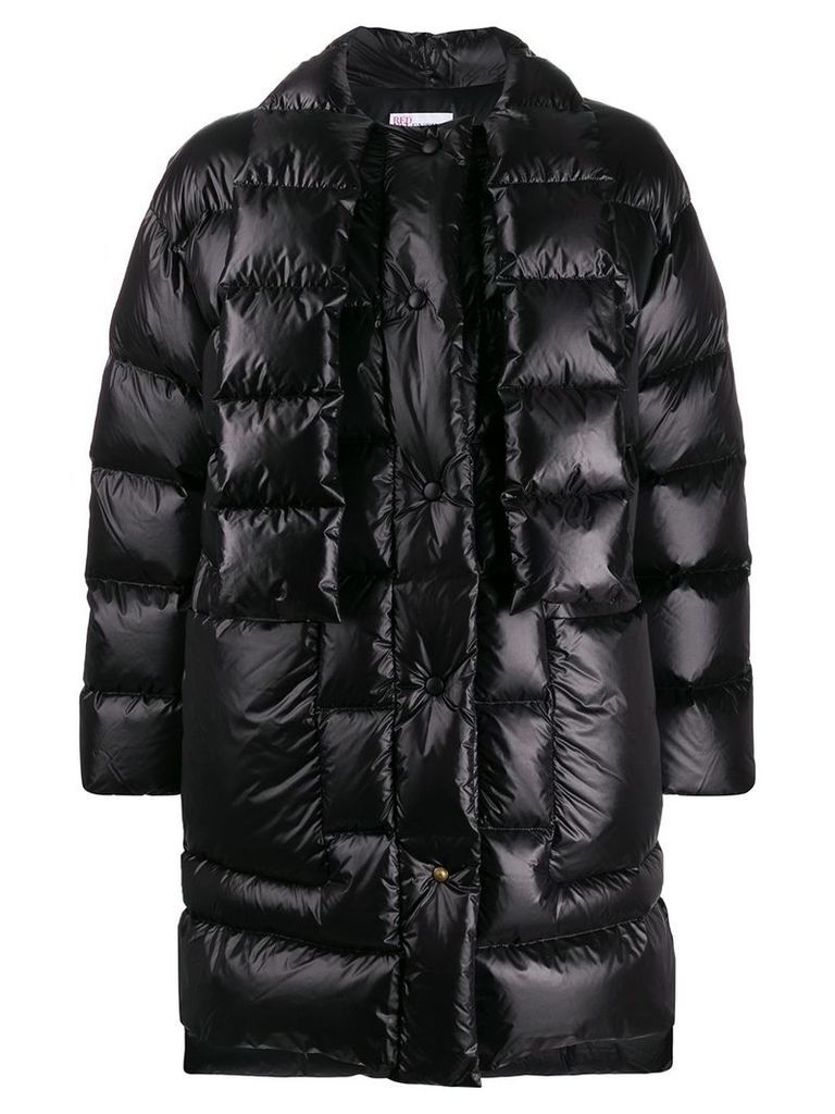 Red Valentino scarf detail padded coat - Black