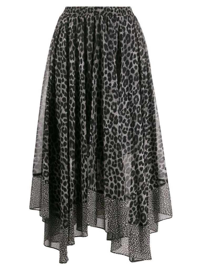 Michael Michael Kors Leopard Georgette scarf skirt - Black
