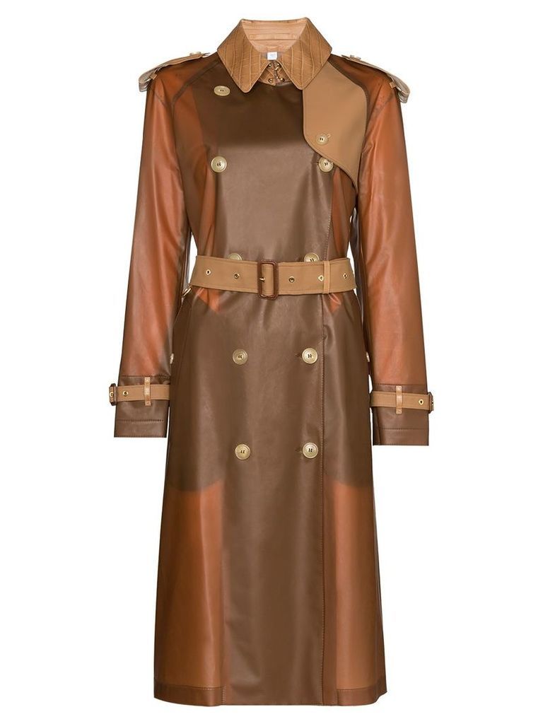 Burberry Gifford collared belted trench coat - Brown