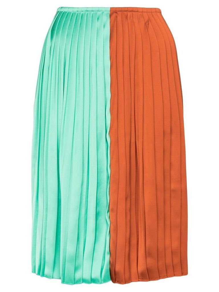 Plan C colour-block pleated midi skirt - Multicolour
