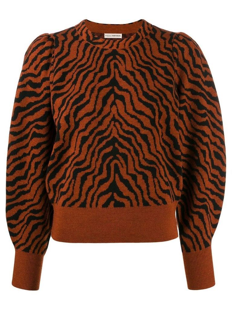 Ulla Johnson tiger stripe knit jumper - Brown