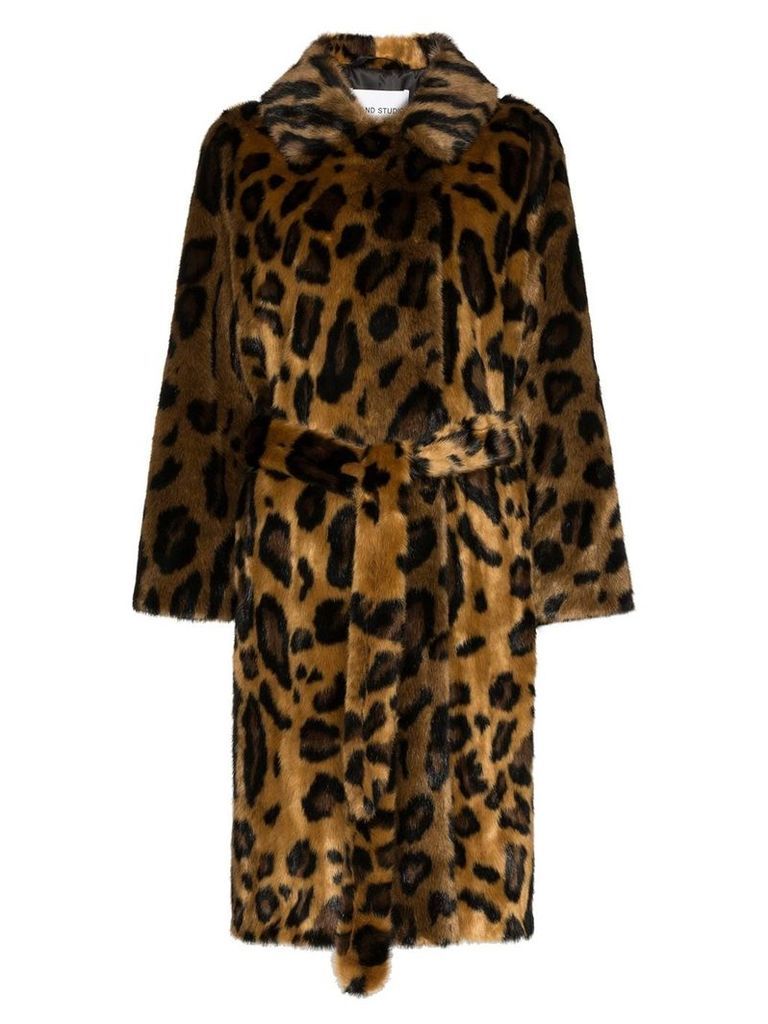 Stand Studio Irina leopard-print coat - Brown