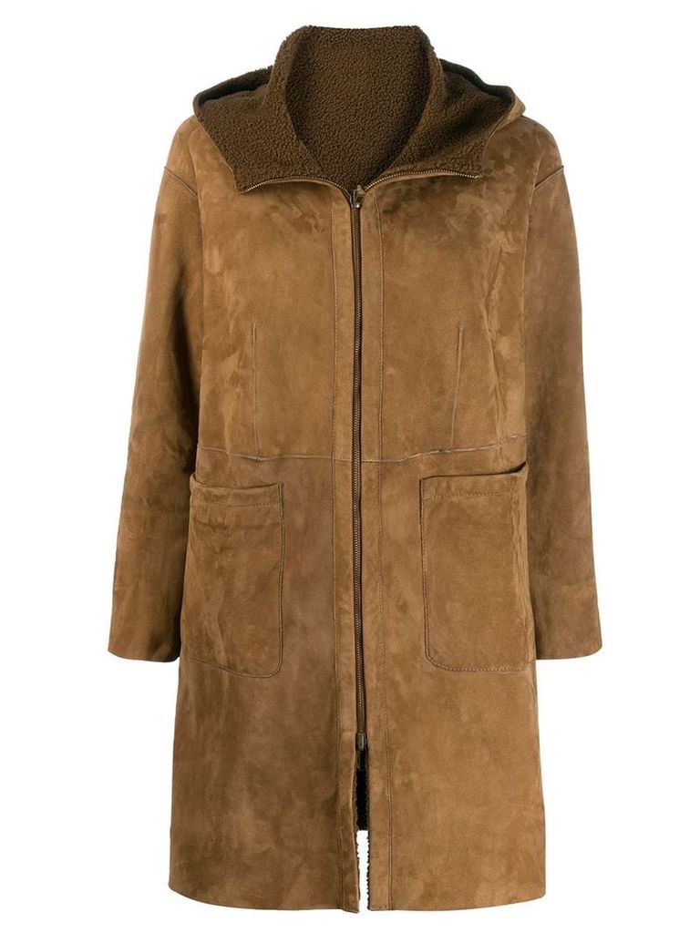 Salvatore Santoro hooded coat - Brown