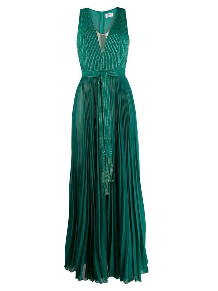 Elisabetta Franchi pleated long dress - Green