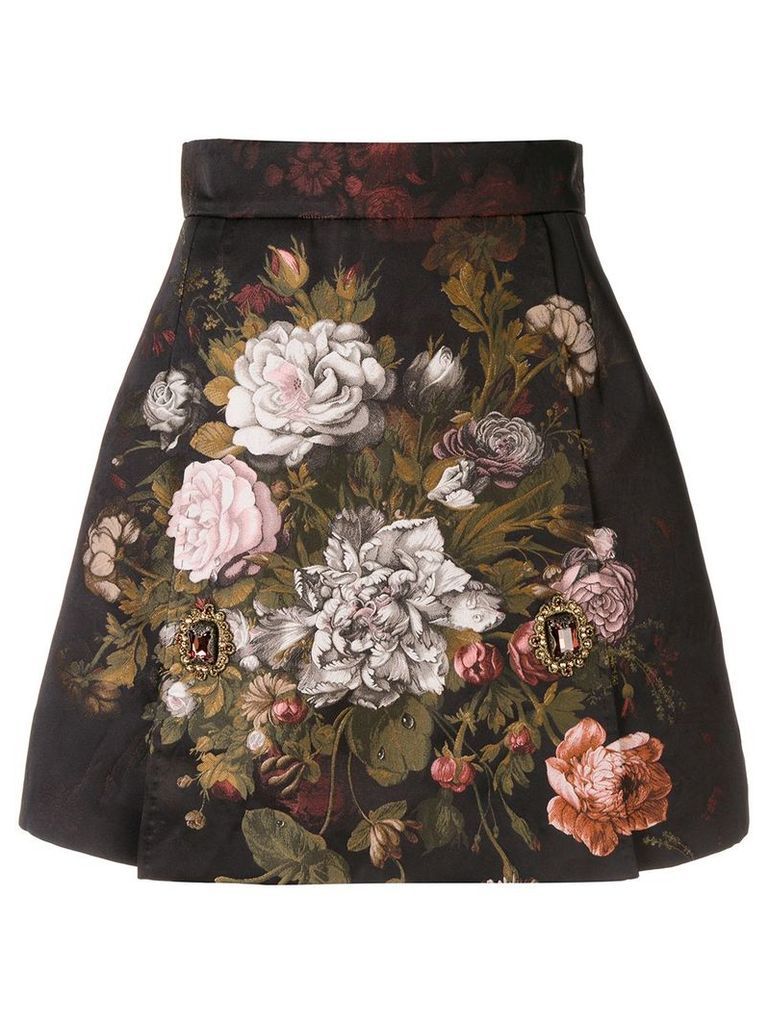 Dolce & Gabbana floral jacquard skirt - Black