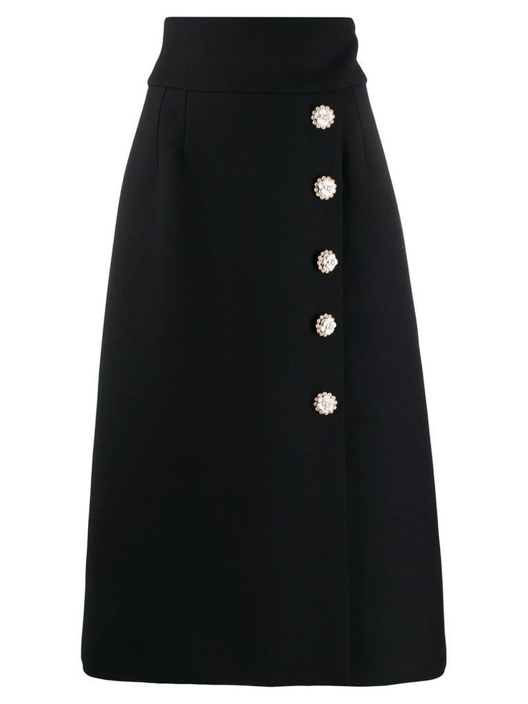 Dolce & Gabbana high-waisted buttoned midi skirt - Black