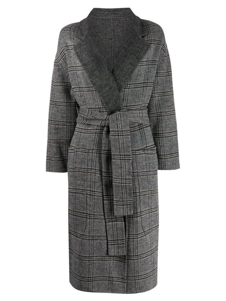 Twin-Set plaid check coat - Grey