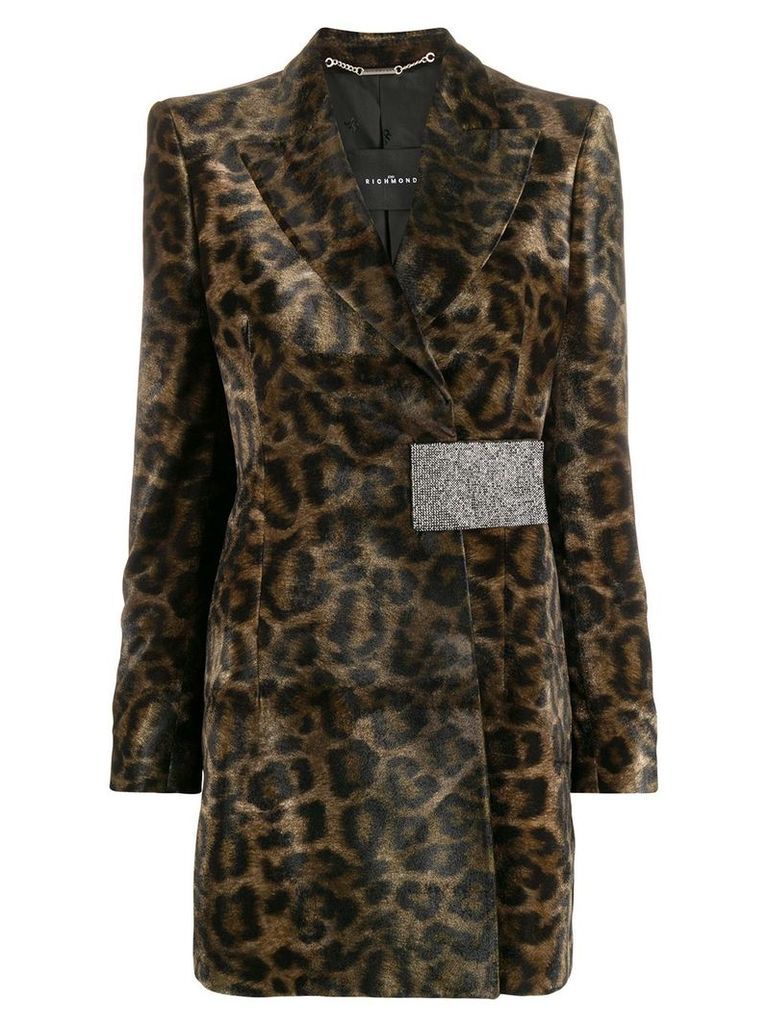 John Richmond leopard print blazer - Grey