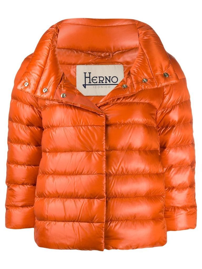 Herno cropped quilted puffer jacket - Orange