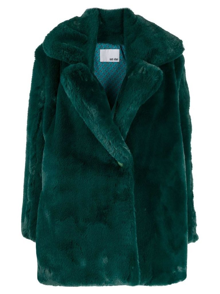 Each X Other Vegan mink tailored coat - Green