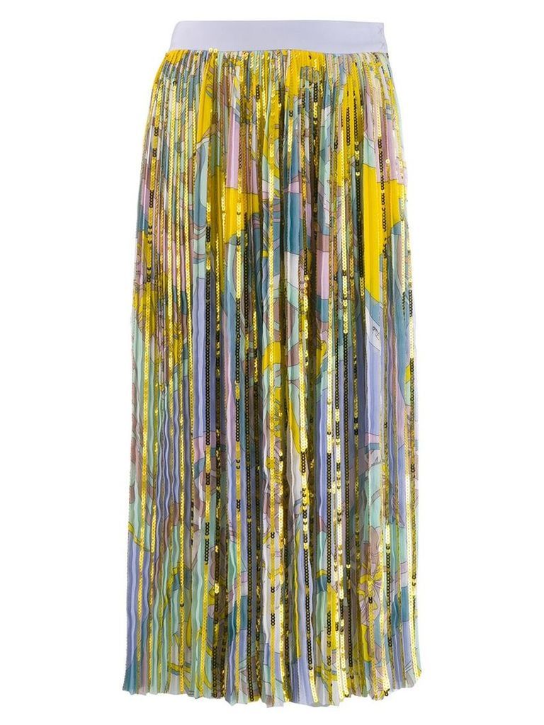 Emilio Pucci sequinned printed skirt - Yellow