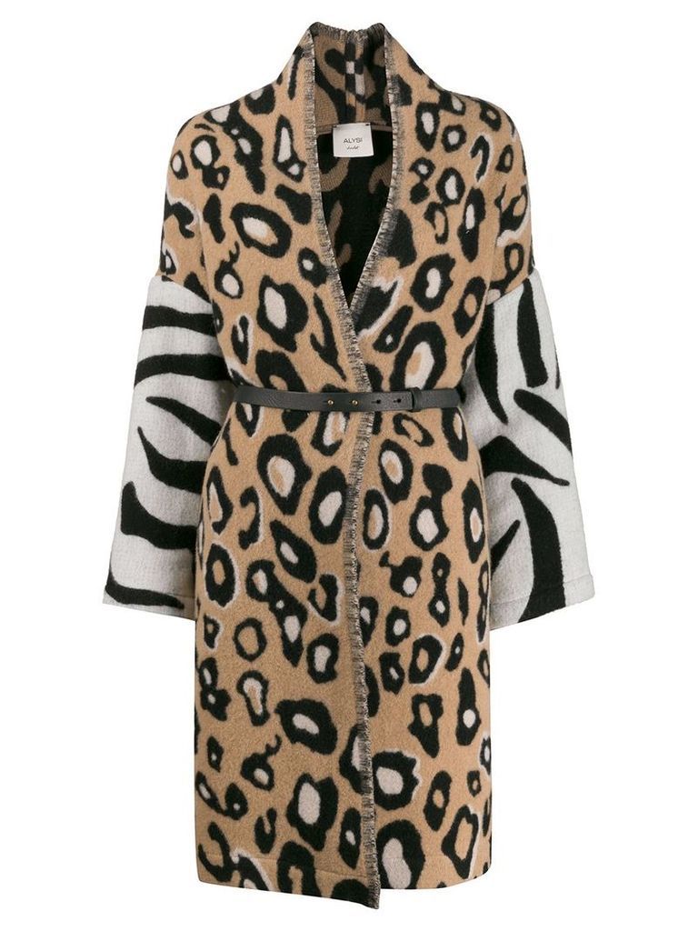 Alysi leopard print coat - Brown