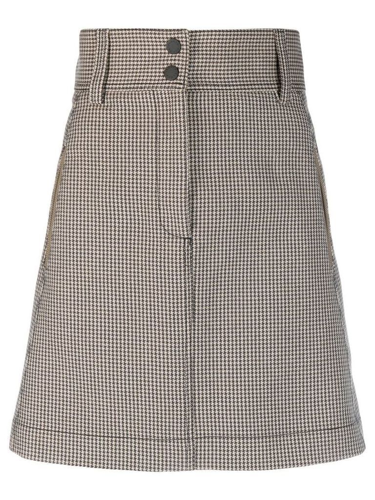 Sandro Paris houndstooth print a-line skirt - Brown